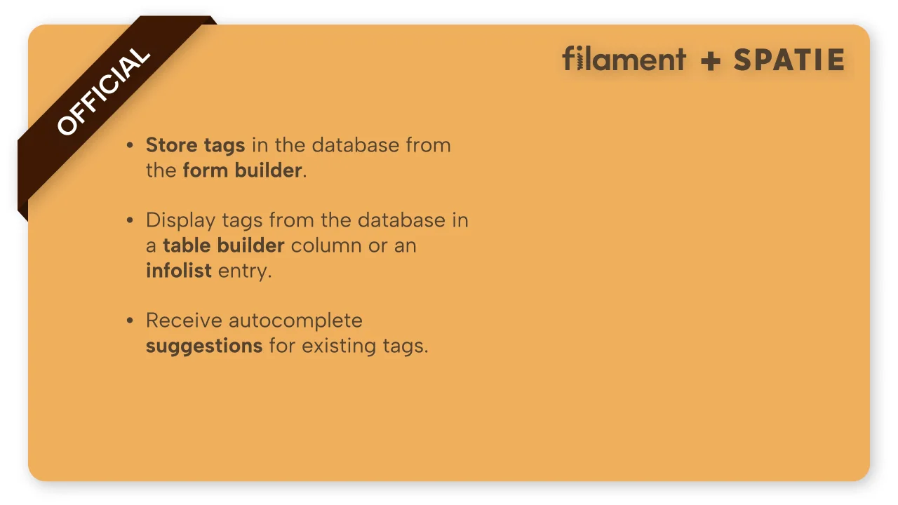 Spatie Tags plugin screenshot
