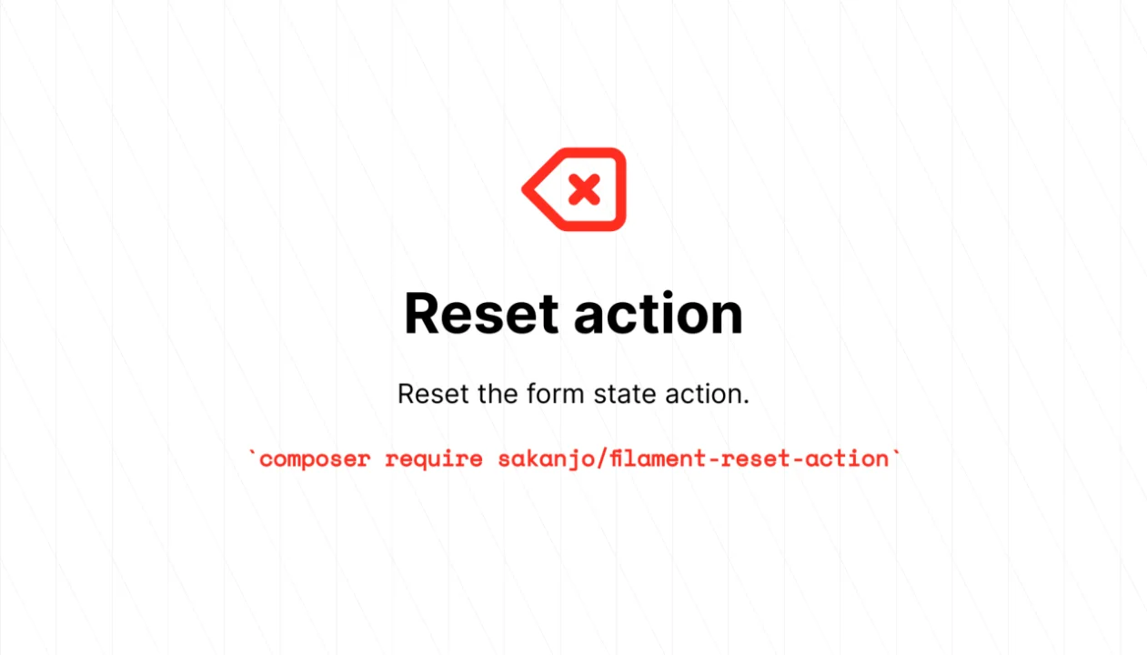 Reset action plugin screenshot