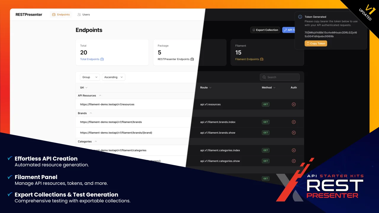 RESTPresenter API Starter Kit plugin screenshot