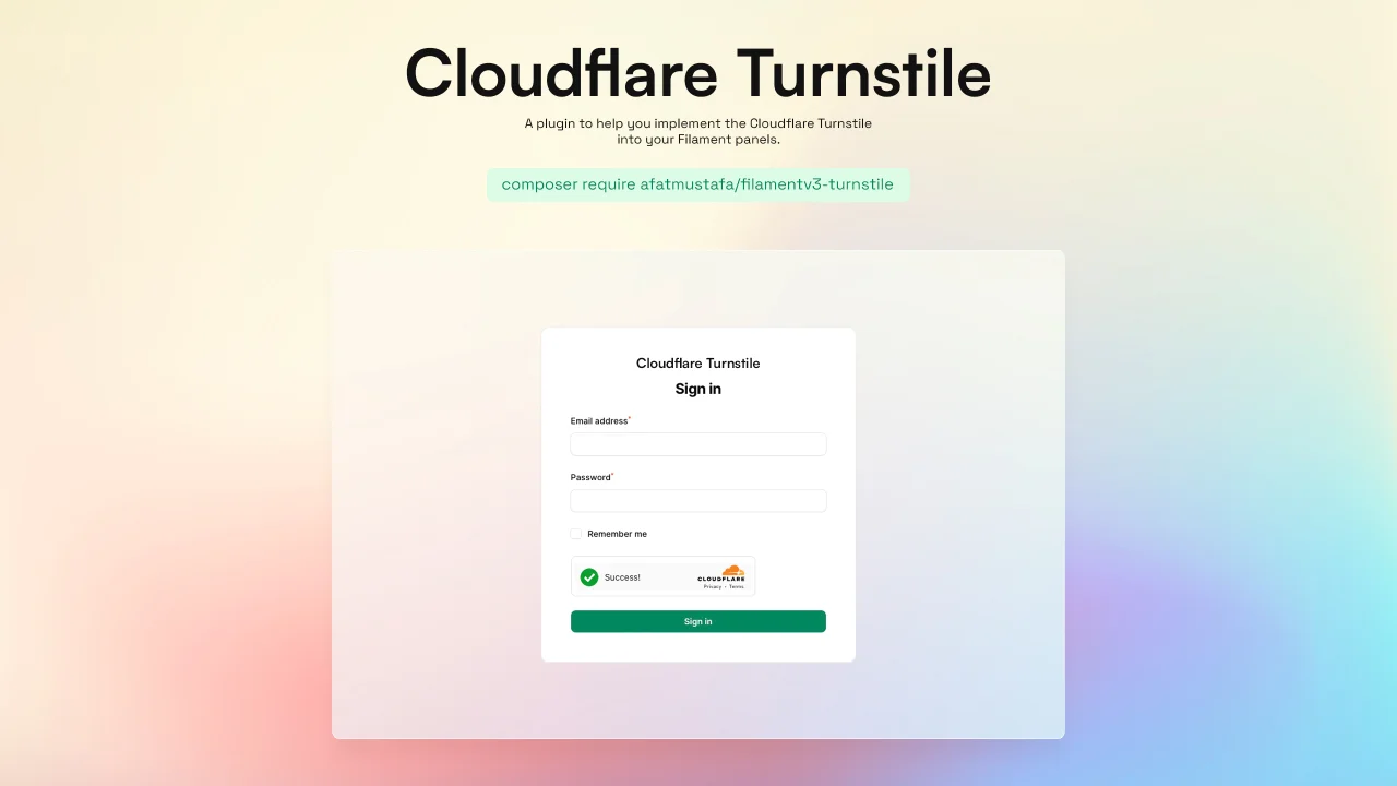 Cloudflare Turnstile plugin thumbnail