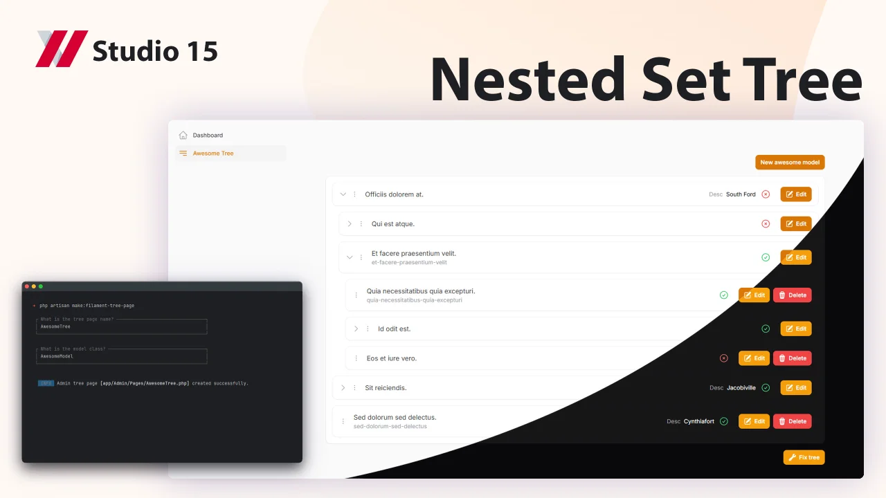 Nested Set Tree plugin screenshot