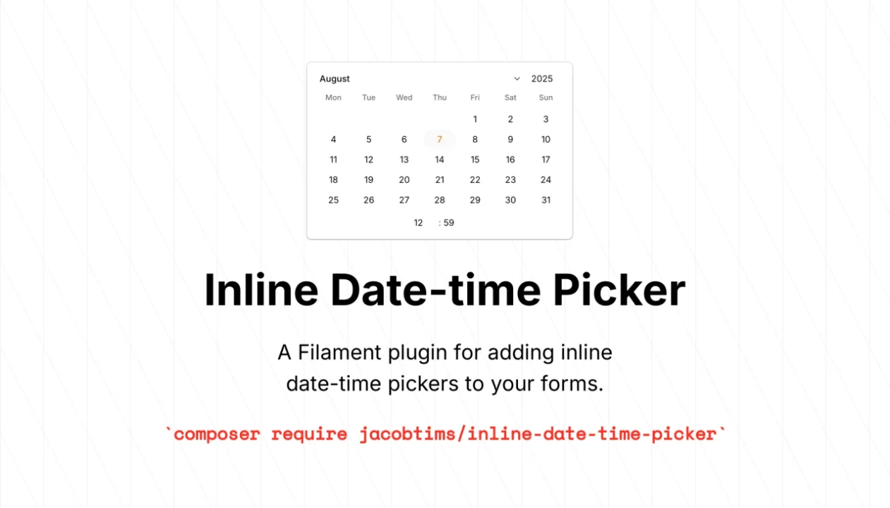 Inline Date-Time Picker plugin thumbnail
