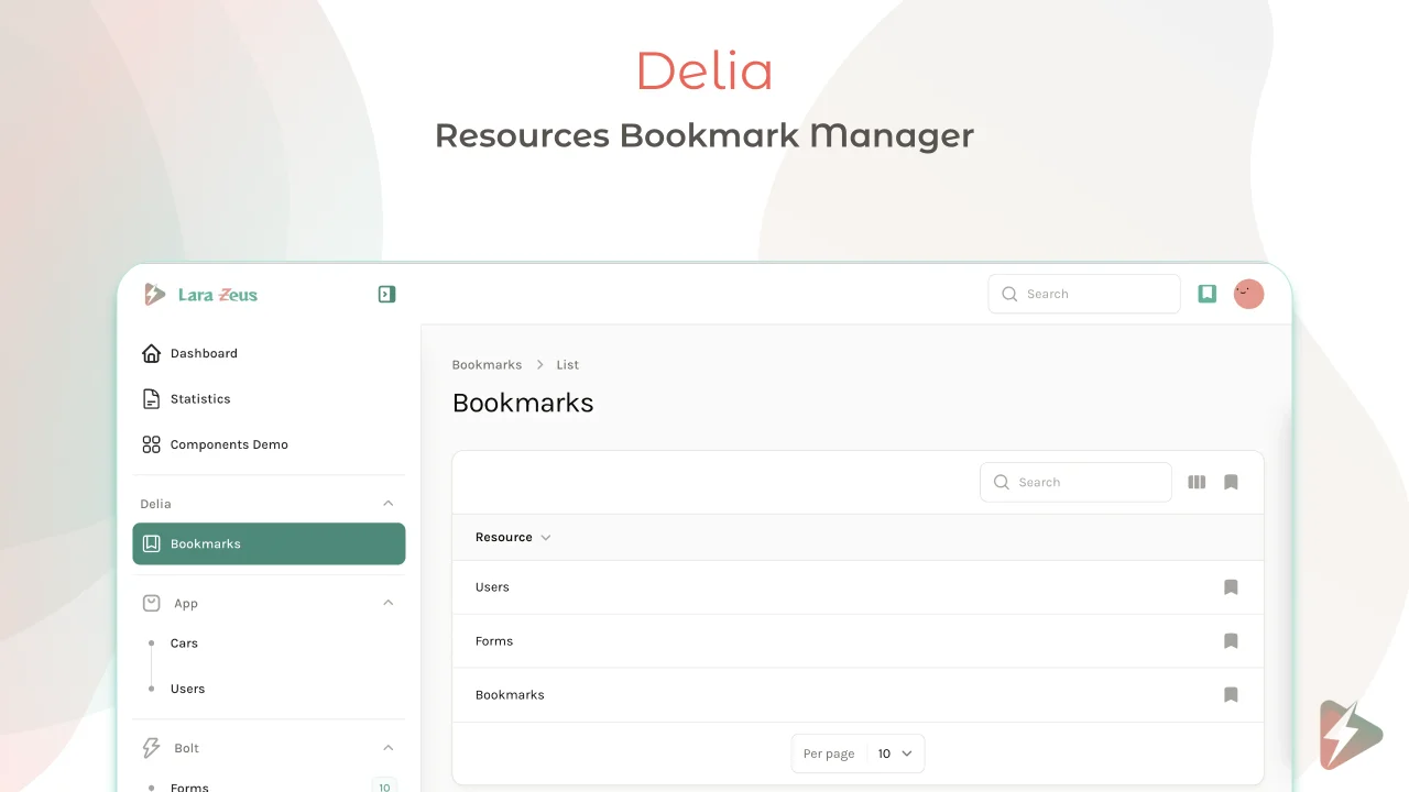 Delia ⚡️ Resources Bookmark Manager plugin screenshot