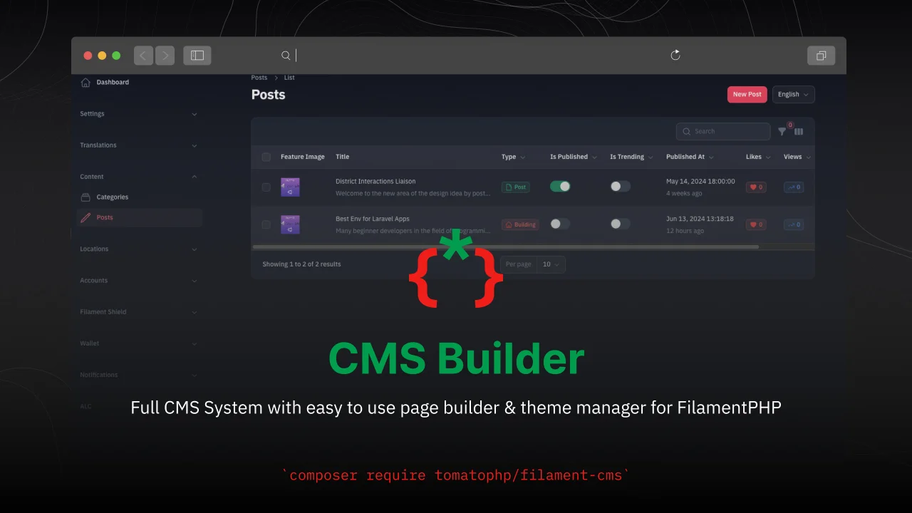 CMS Builder plugin screenshot