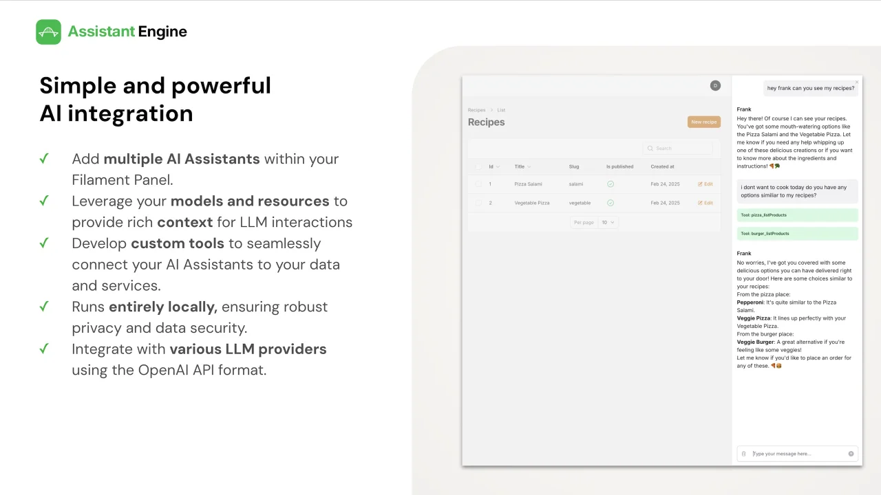 Assistant Engine plugin screenshot