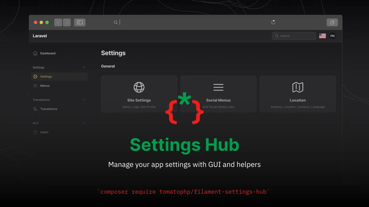 Settings Hub plugin screenshot