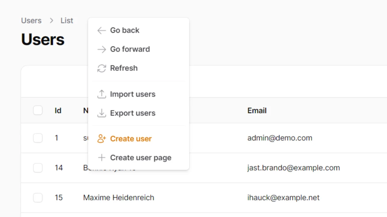 Context Menu plugin screenshot
