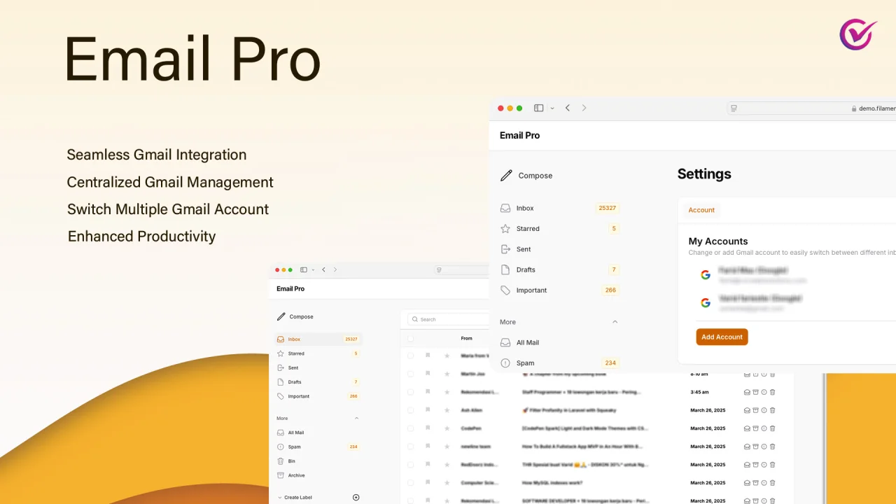 Email pro - Filament