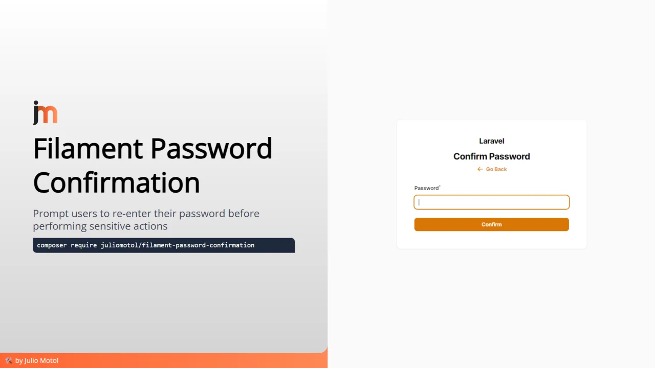 Password Confirmation plugin screenshot