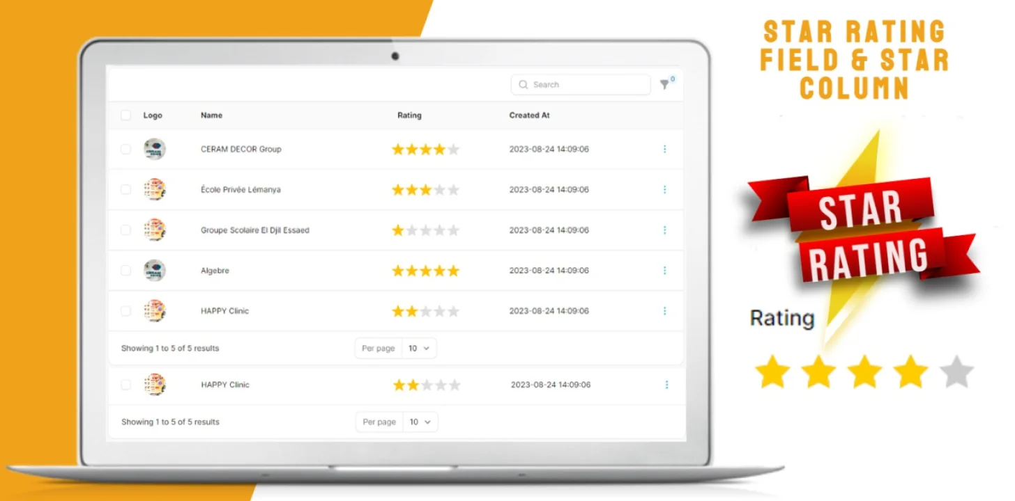 Star Rating plugin screenshot