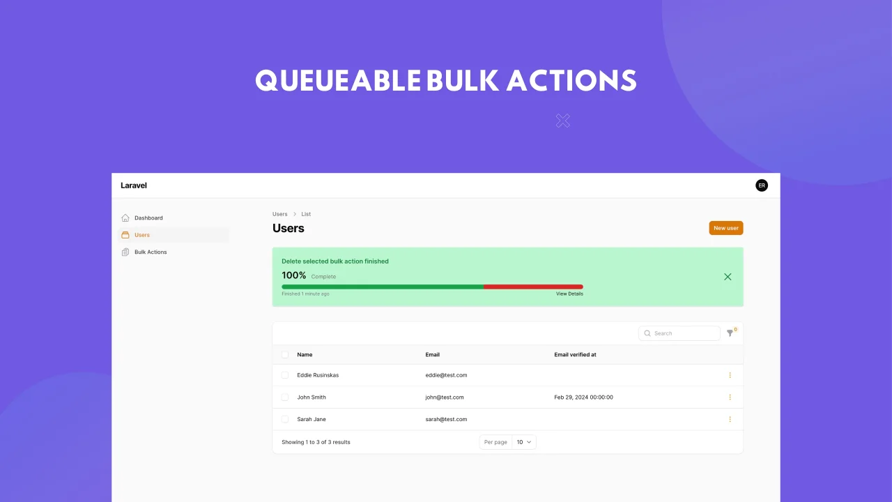 Queueable Bulk Actions plugin screenshot