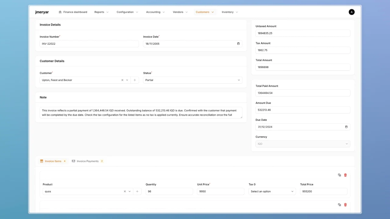 Jmeryar Accounting plugin screenshot