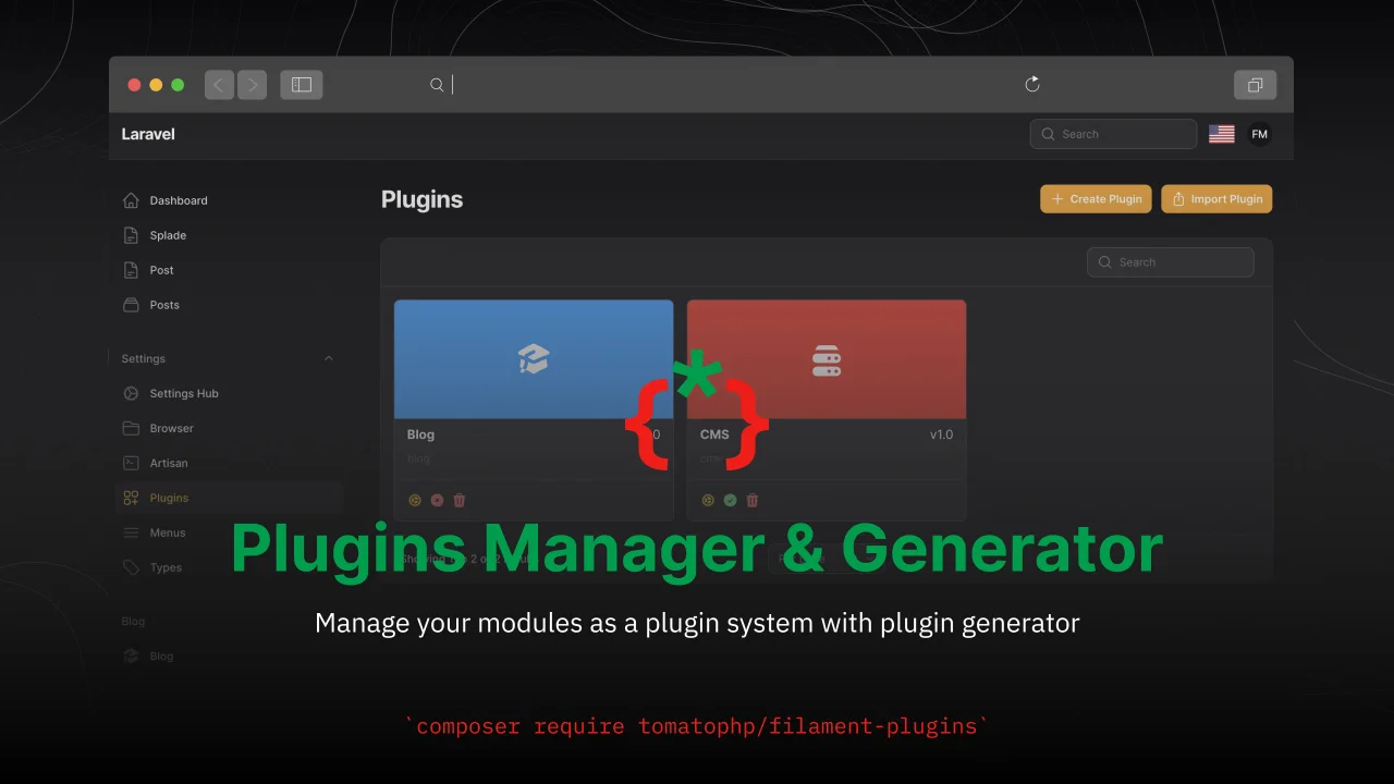 Plugins Manager & Generator plugin screenshot