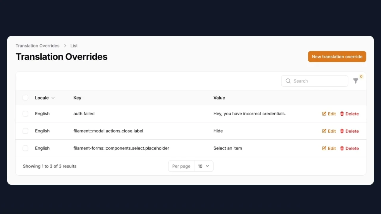 Translation Overrides plugin screenshot