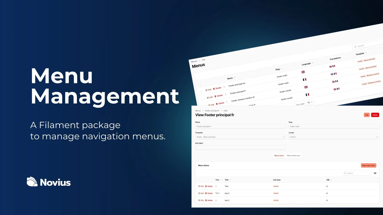 Menu plugin screenshot