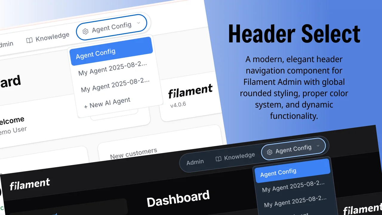 Header Select plugin screenshot
