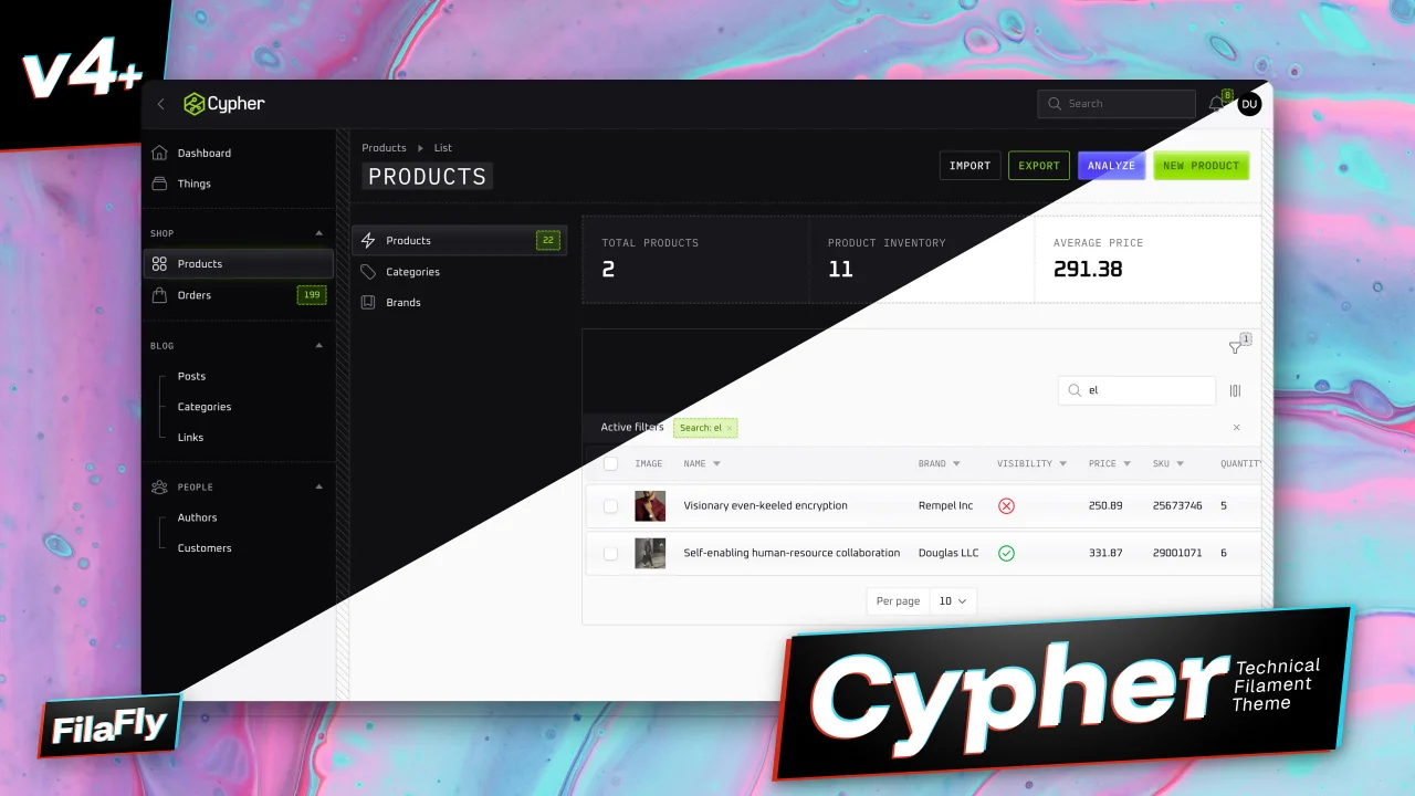 Cypher Theme plugin screenshot