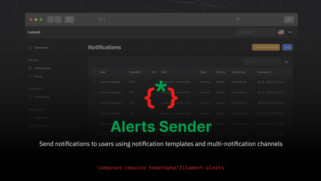 Alerts Sender plugin screenshot