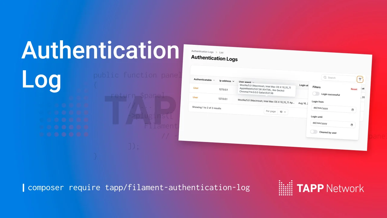 Authentication Log plugin screenshot
