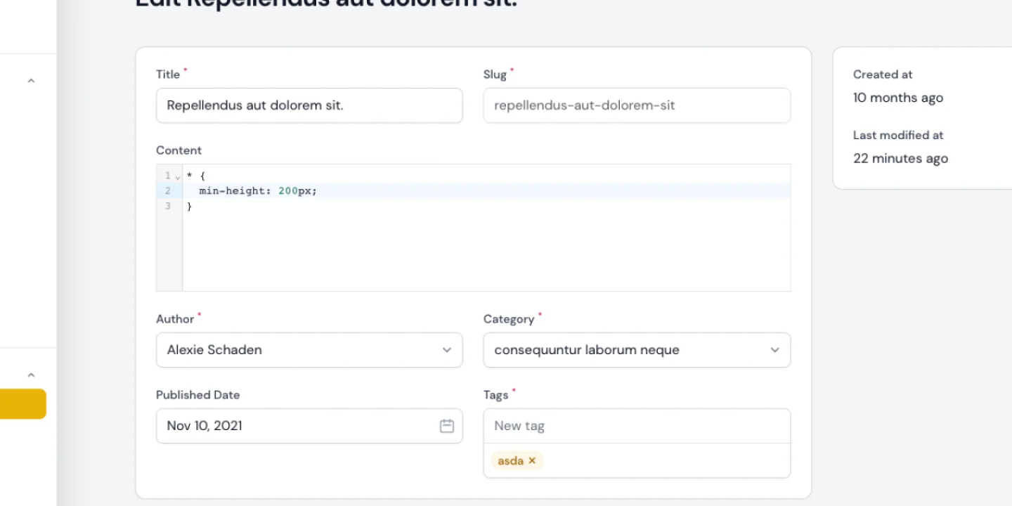 Code editor - Filament