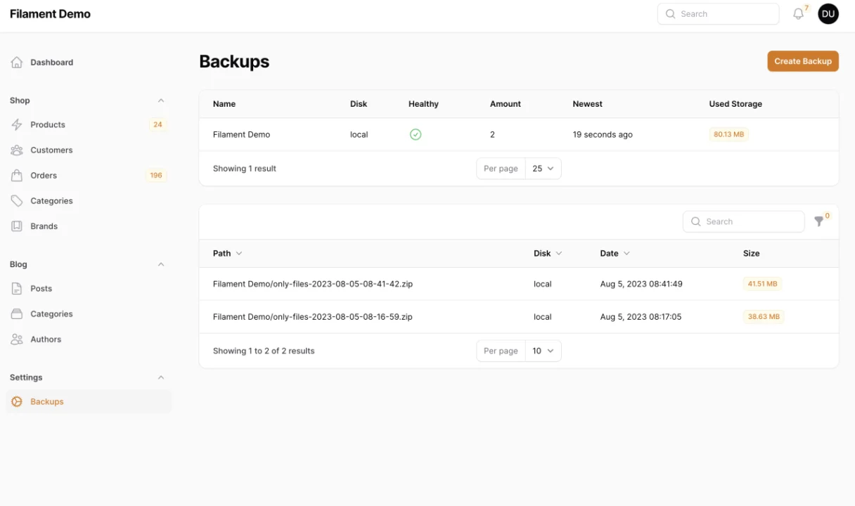 Spatie Laravel Backup plugin thumbnail