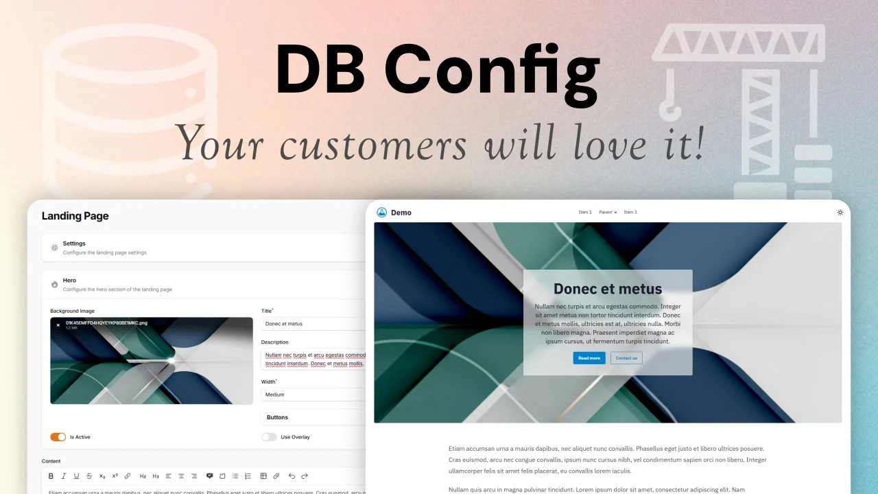DB Config plugin screenshot