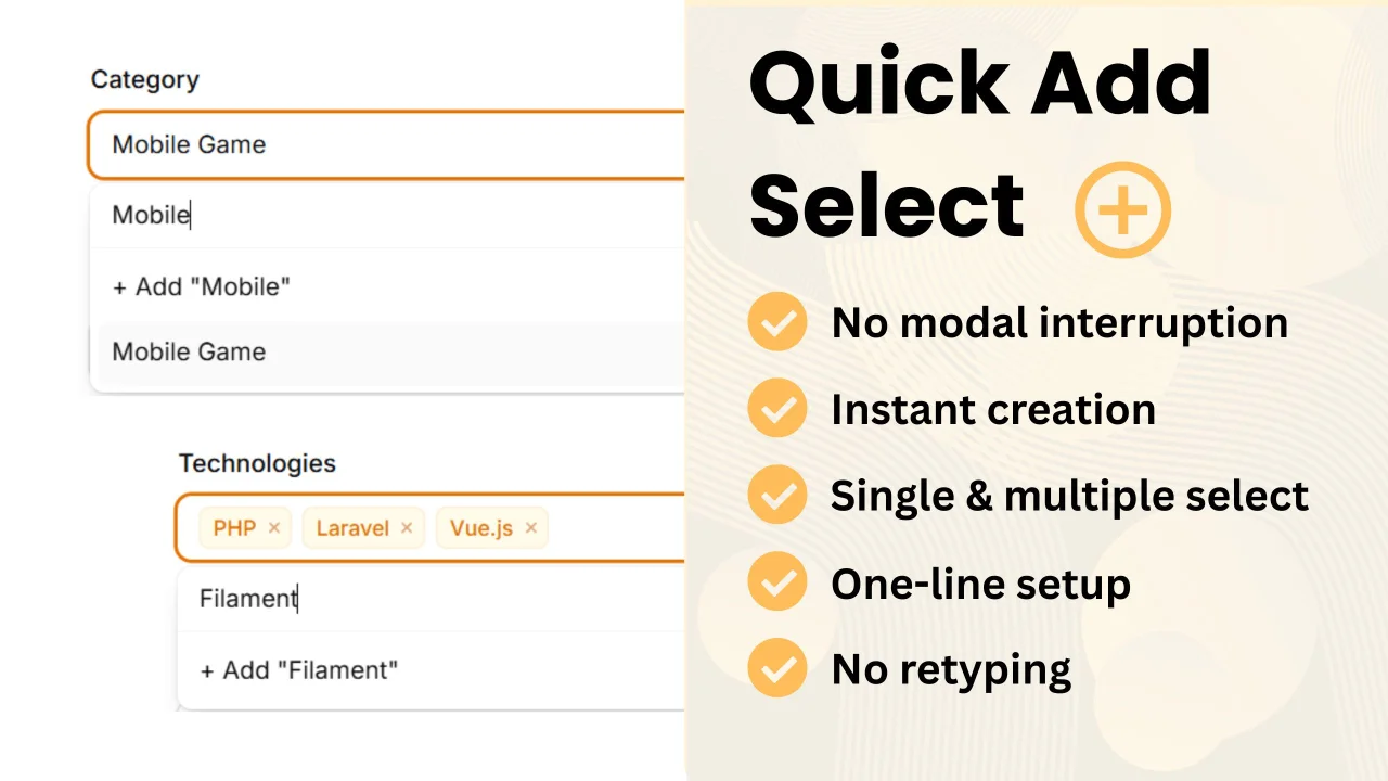Quick Add Select plugin screenshot