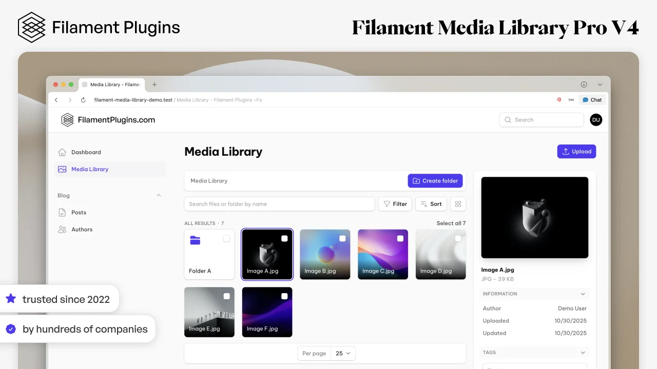 Media Library Pro V4 plugin screenshot
