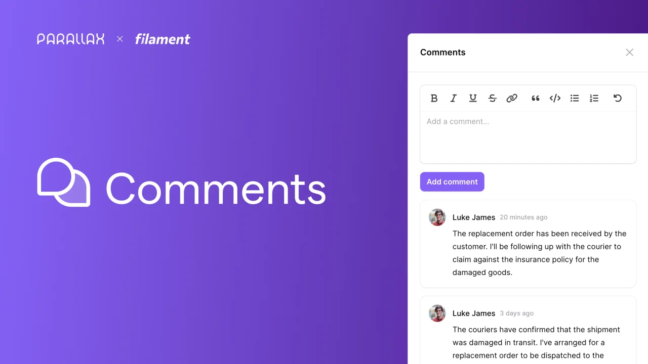 Comments plugin screenshot