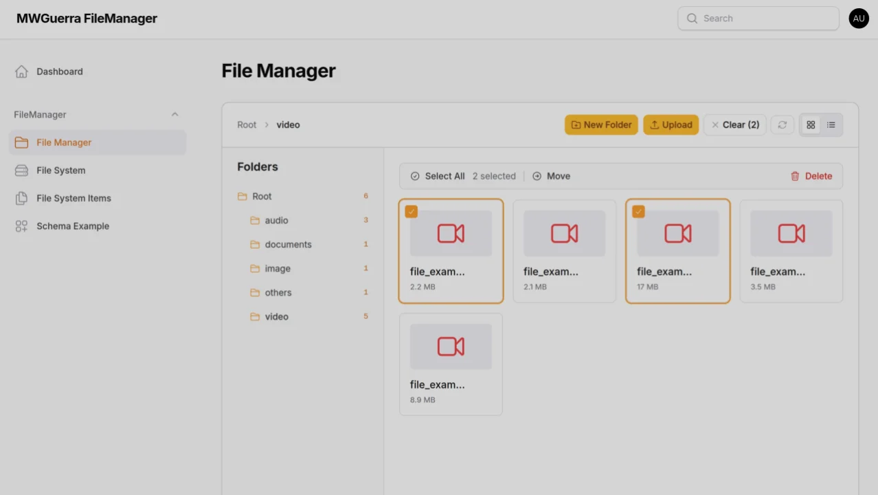 File Manager plugin screenshot