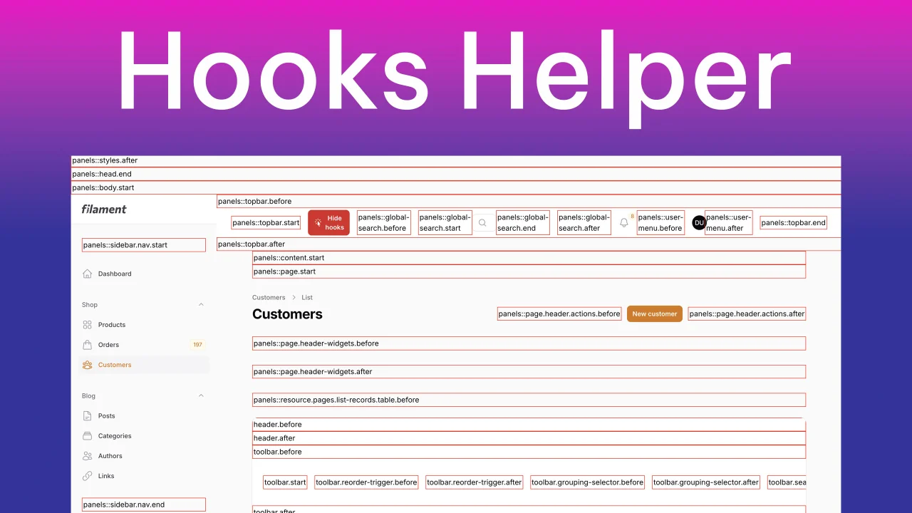 Hooks Helper plugin screenshot