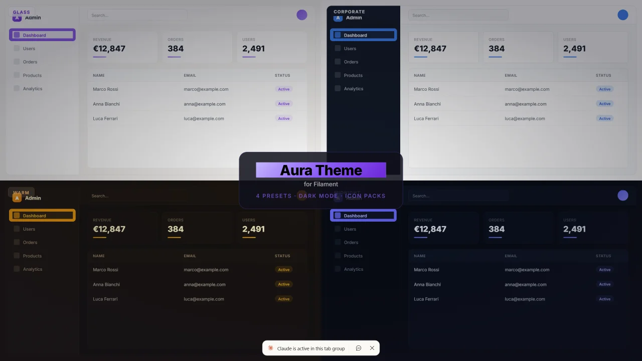 Aura Theme plugin screenshot