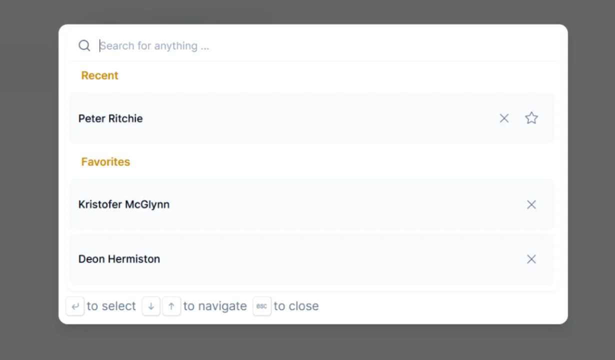 Global Search Modal plugin screenshot