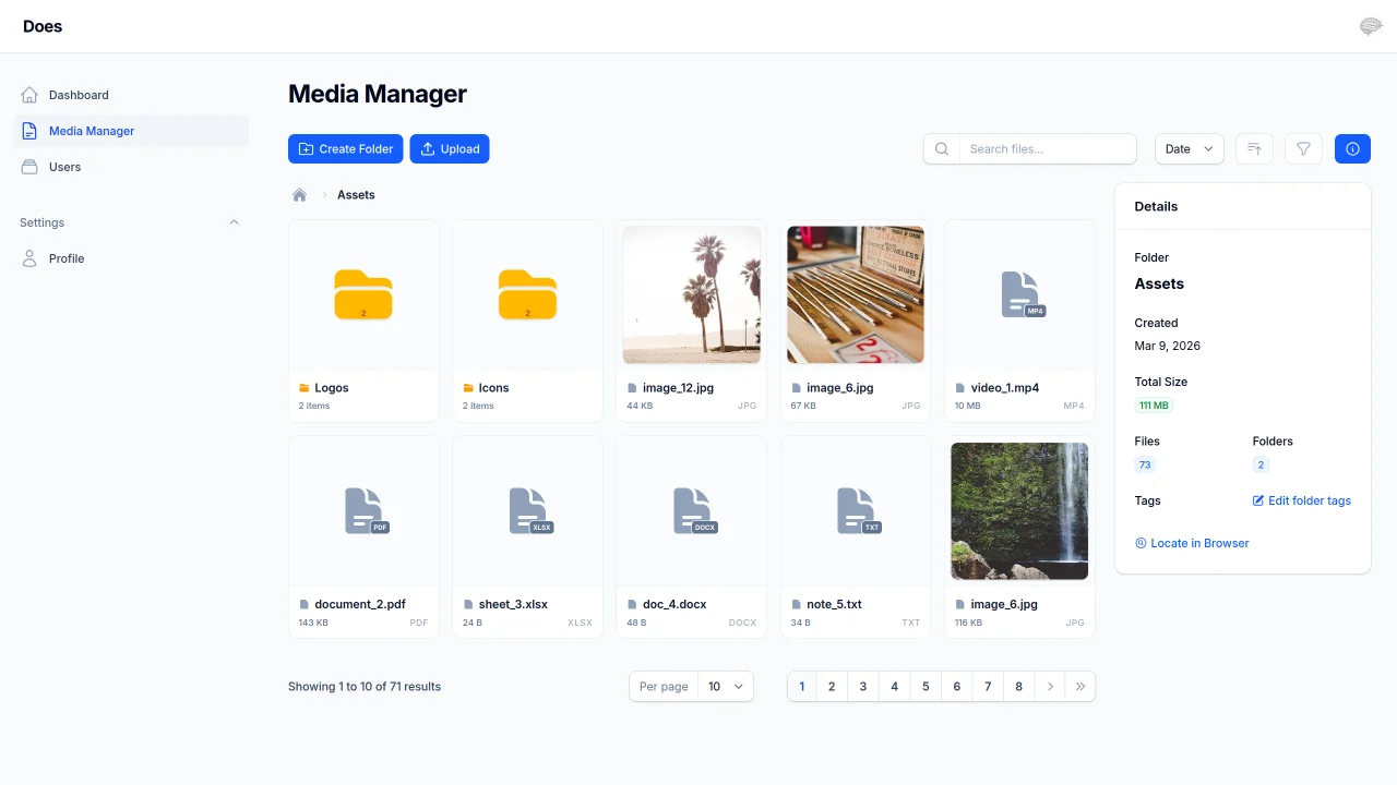 Media Manager plugin screenshot