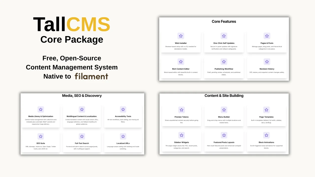 TallCMS Core plugin thumbnail