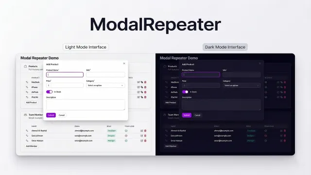 Modal Repeater plugin thumbnail