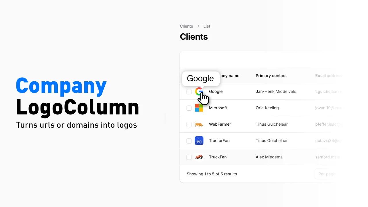 Company Logo Column plugin screenshot