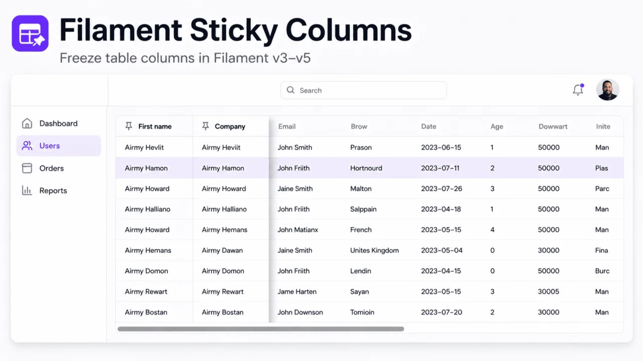 Sticky Columns plugin thumbnail