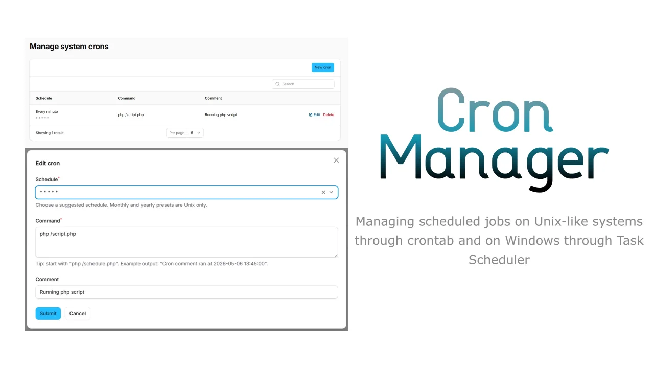 Cron Manager plugin screenshot