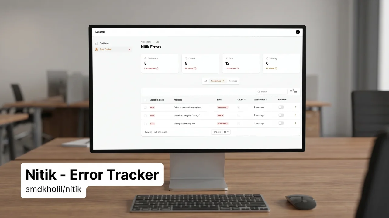 Nitik - Error Tracker plugin screenshot