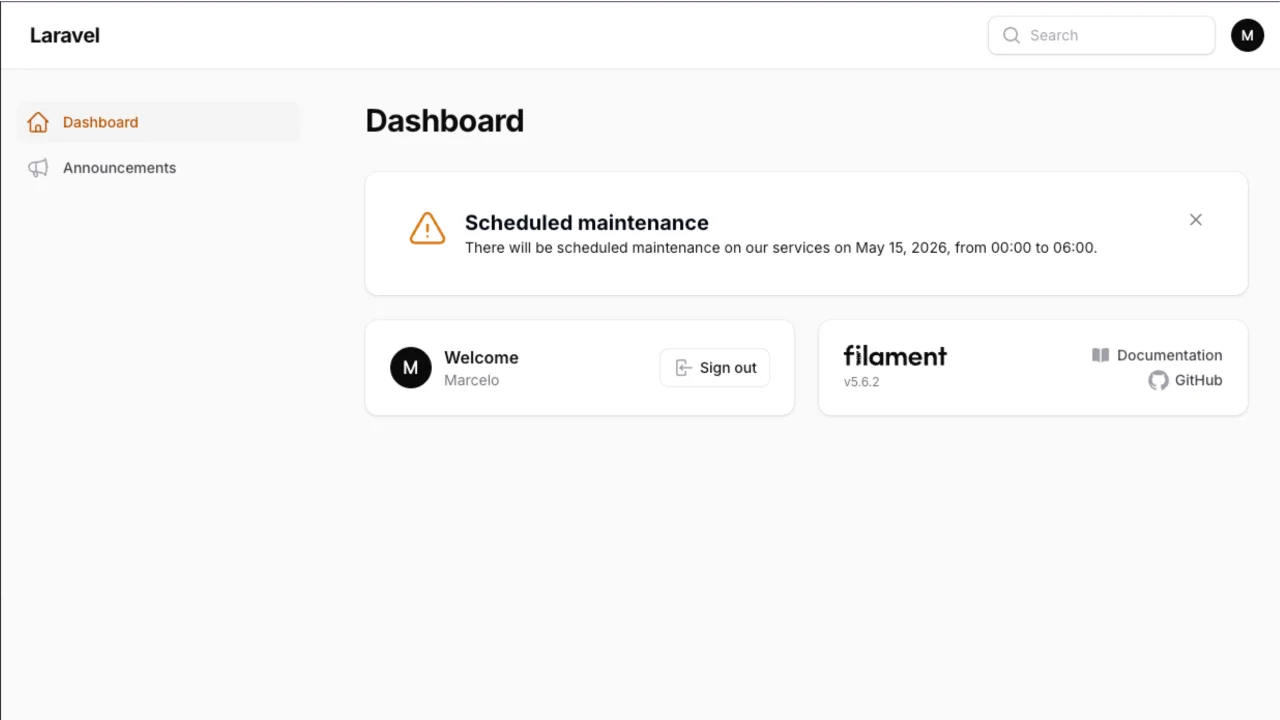 Announcements plugin screenshot