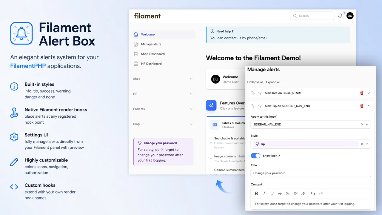Alert Box plugin screenshot