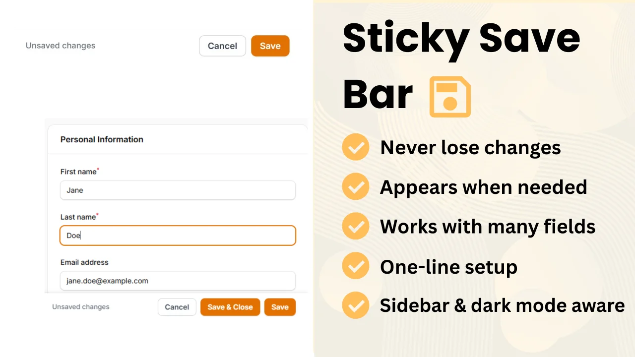 Sticky Save Bar plugin thumbnail