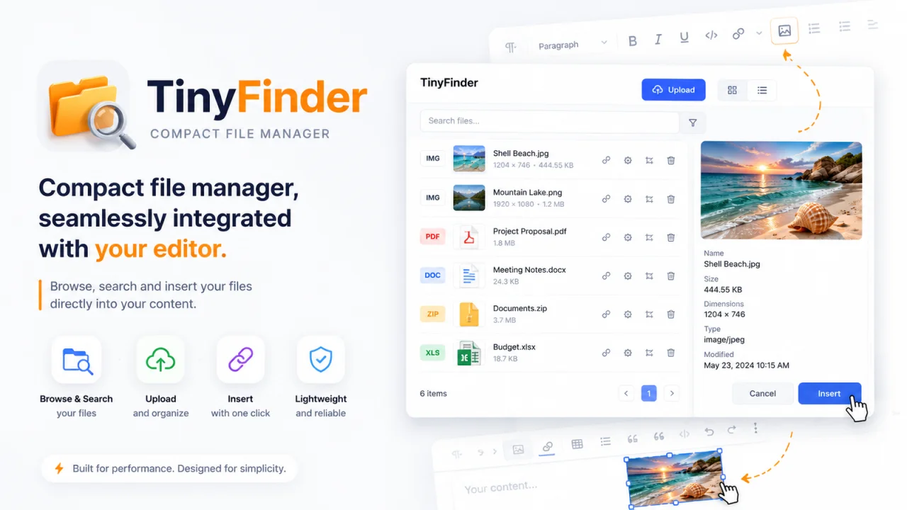 TinyFinder plugin screenshot
