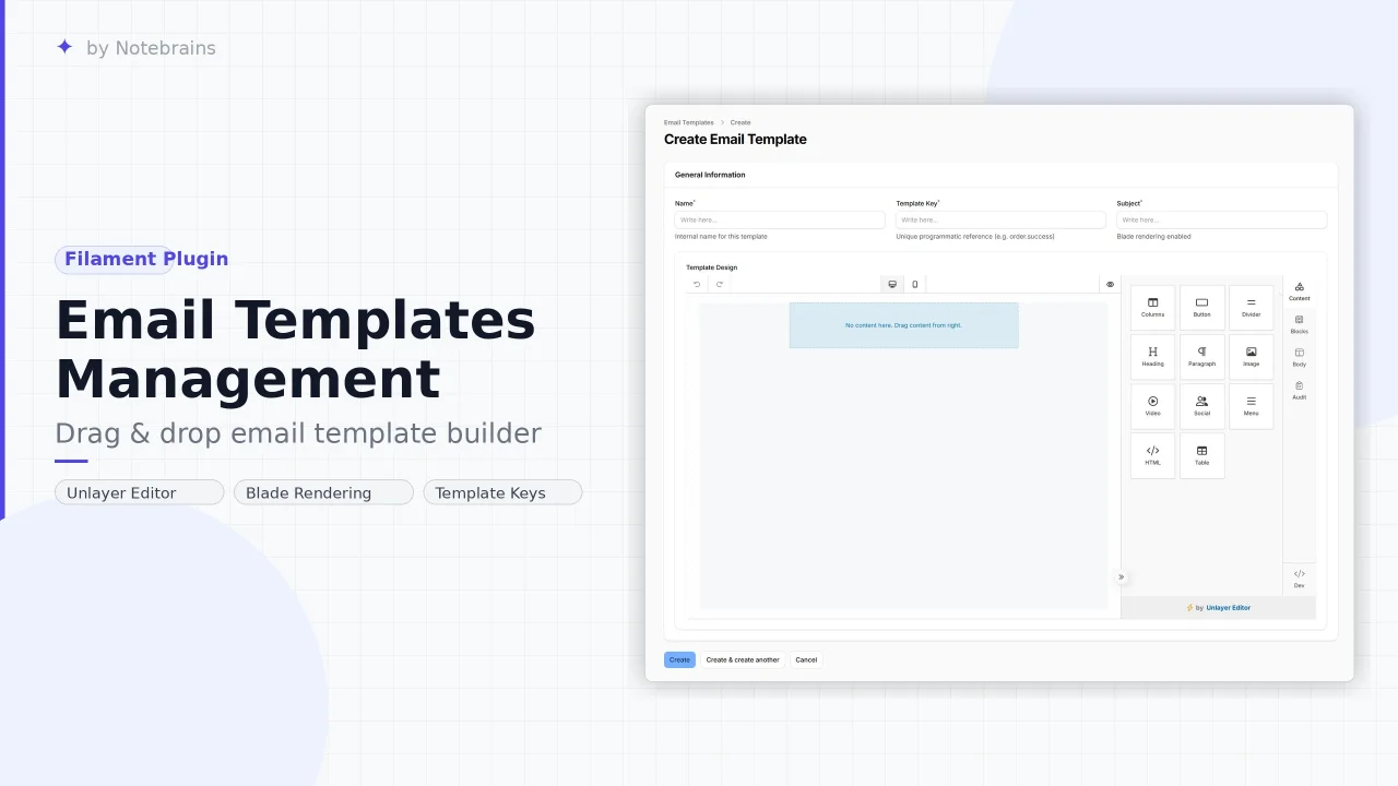 Email Templates Management plugin screenshot
