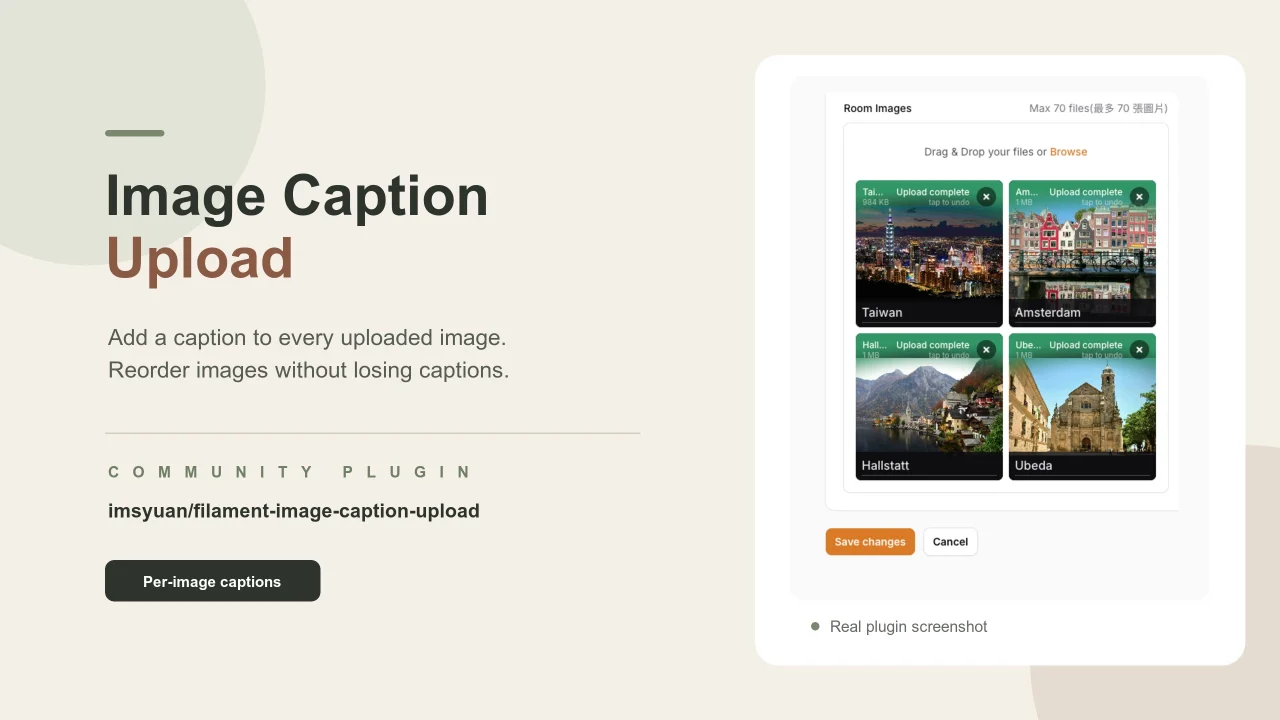 Image Caption Upload plugin thumbnail
