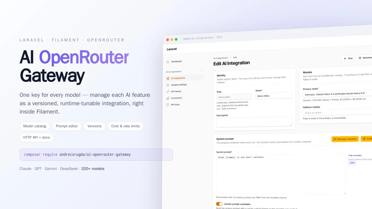 AI OpenRouter Gateway plugin screenshot
