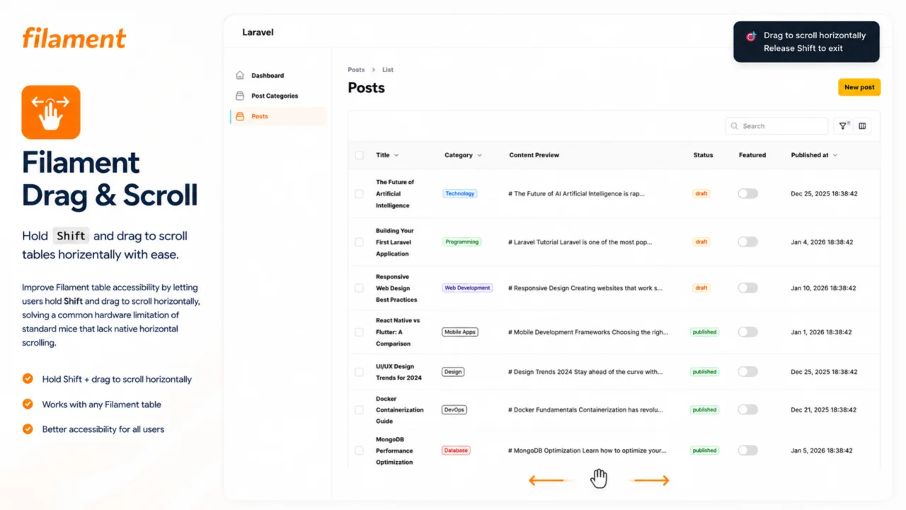 Drag & Scroll plugin screenshot