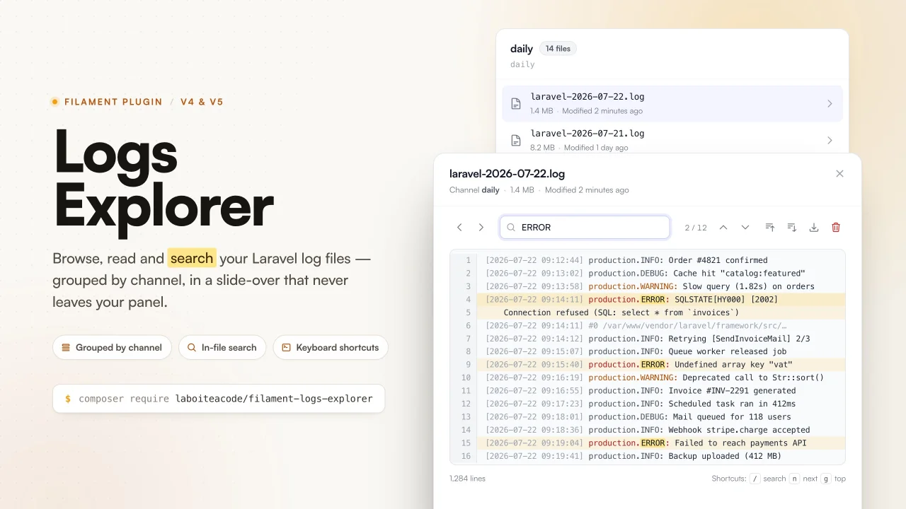 Logs Explorer plugin screenshot