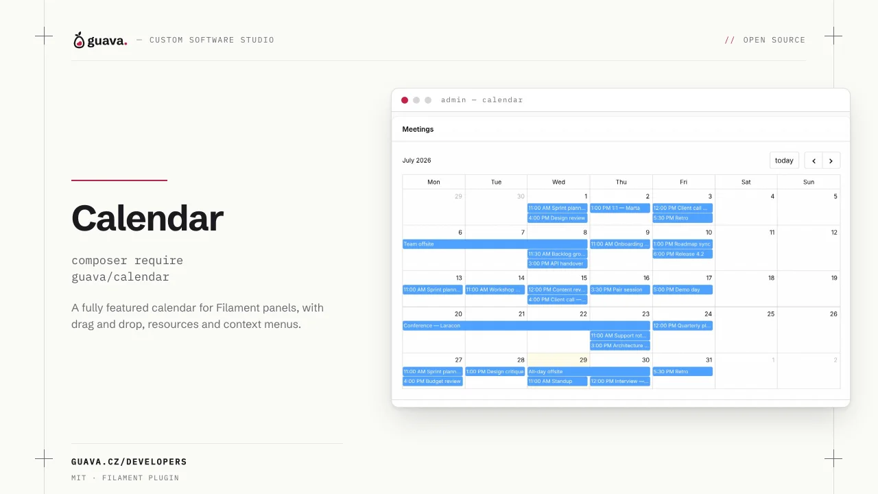 Guava Calendar plugin screenshot